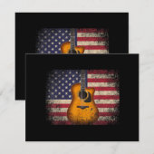 Guitar 4 juli Gift American Flag USA - Counter (Voorkant / Achterkant)