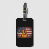 Guitar 4 juli Gift American Flag USA - Counter Bagagelabel (Voorkant (verticaal))