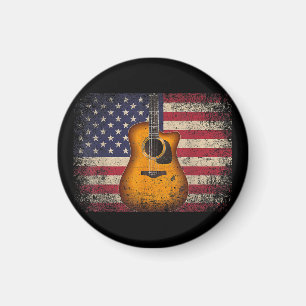 Guitar 4 juli Gift American Flag USA - Counter Magneet