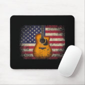 Guitar 4 juli Gift American Flag USA - Counter Muismat (Met muis)