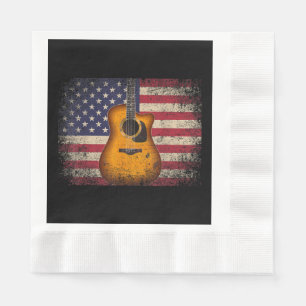 Guitar 4 juli Gift American Flag USA - Counter Servet
