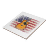 Guitar 4 juli Gift American Flag USA - Counter Tegeltje (Zijkant)
