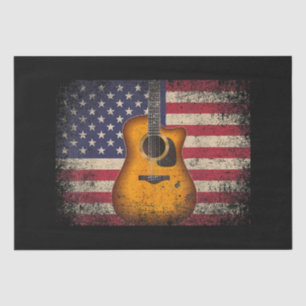 Guitar 4 juli Gift American Flag USA - Counter Tissuepapier