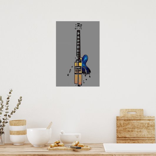 Guitar 4-wapn poster (Keuken)