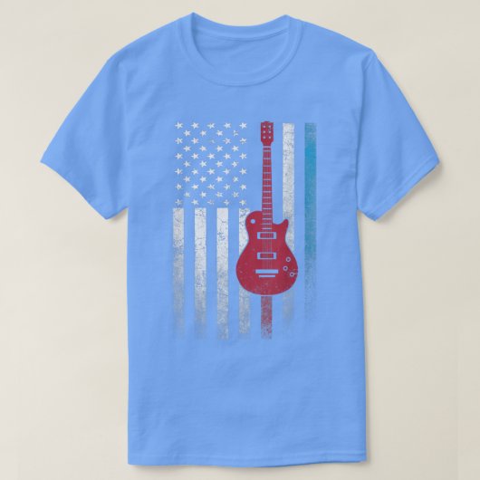 Guitar 4th of July Gift American Flag USACountry M T-shirt (Design voorkant)