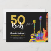 Guitar 50 rotsen 50e verjaardag kaart (Voorkant)