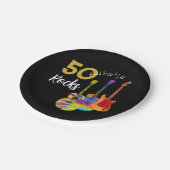 Guitar 50e verjaardagsfeest 50 stenen papieren bordje (Gekanteld)
