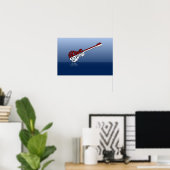 Guitar-564924 MUZIEK STUDIO GUITAR TYPOGRAPHY RED Poster (Thuiskantoor)