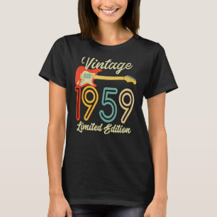 Guitar 63 jaar oude Vintage 1959 T-shirt