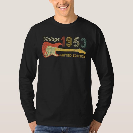 Guitar 70 jaar oude Vintage 1953 T-shirt (Voorkant)
