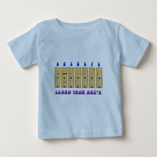 Guitar ABC's Baby T-Shirt (Voorkant)
