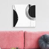 Guitar Abstract Modern Black en White Canvas Afdruk (Insitu (Woonkamer))