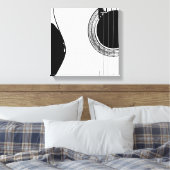 Guitar Abstract Modern Black en White Canvas Afdruk (Insitu (Slaapkamer))