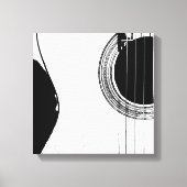 Guitar Abstract Modern Black en White Canvas Afdruk (Voorkant)