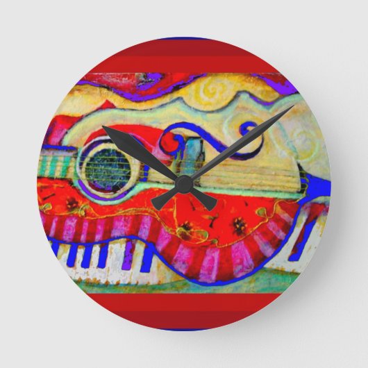 Guitar Abstracted Art van Sharles Ronde Klok (Voorkant)