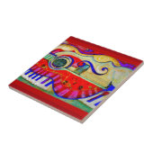 Guitar Abstracted Art van Sharles Tegeltje (Zijkant)