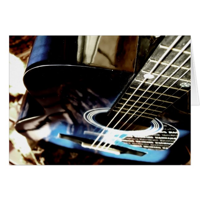 Guitar Acoustic Blues Kaart (Voorkant Horizontaal)