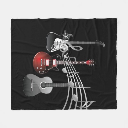 Guitar afspelen fleece deken (Voorkant (Horizontaal))