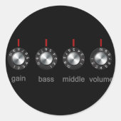 Guitar Amp Knobs Ronde Sticker (Voorkant)