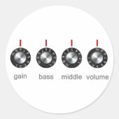 Guitar Amp Knobs Ronde Sticker (Voorkant)