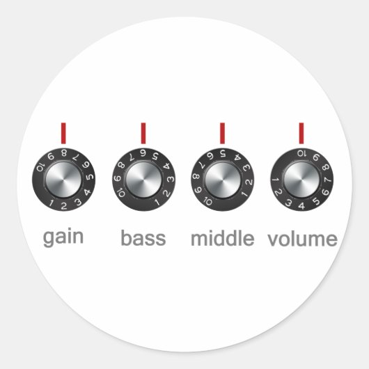 Guitar Amp Knobs Ronde Sticker (Voorkant)