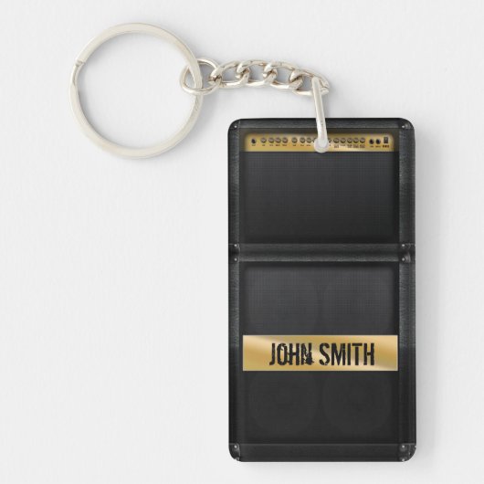 Guitar amp met aangepaste naam sleutelhanger (Voorkant)