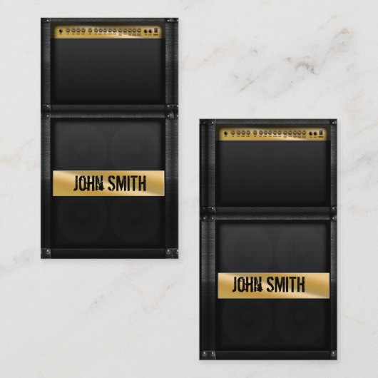 Guitar amp met aangepaste naam visitekaartje (Voorkant / Achterkant)