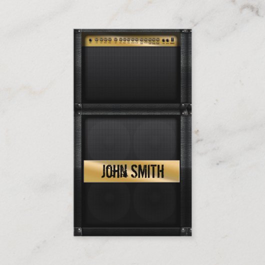 Guitar amp met aangepaste naam visitekaartje (Voorkant)