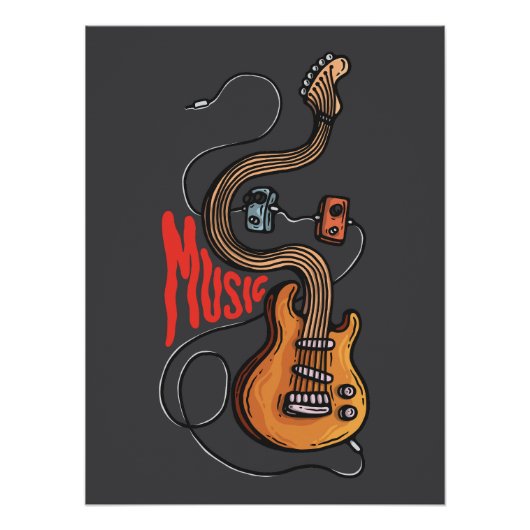 Guitar and effect pedals MUSIC Perfect Poster (Voorkant)