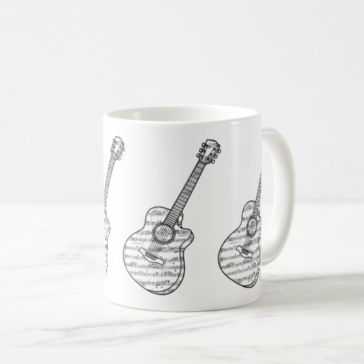 Guitar and Music Notes Koffiemok (Voorkant rechts)