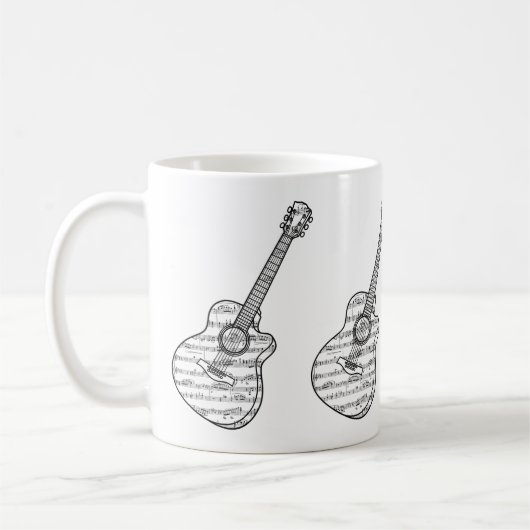 Guitar and Music Notes Koffiemok (Links)