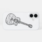 Guitar and Music Notes Phone Case iPhone 16 Hoesje (Achterkant horizontaal)