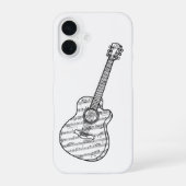 Guitar and Music Notes Phone Case iPhone 16 Hoesje (Achterkant)