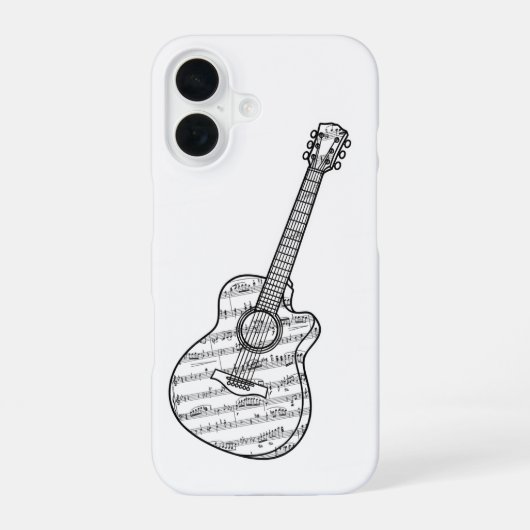 Guitar and Music Notes Phone Case iPhone 16 Hoesje (Achterkant)