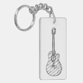 Guitar and Music Notes  Sleutelhanger (Voorkant Links)