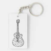 Guitar and Music Notes  Sleutelhanger (achterkant)