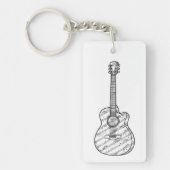 Guitar and Music Notes Sleutelhanger (Voorkant)