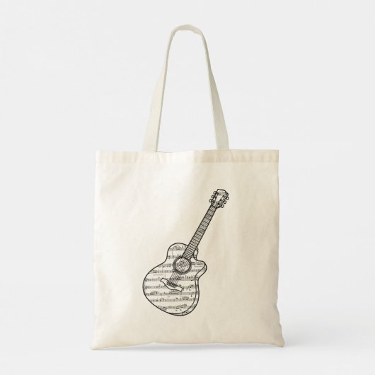 Guitar and Music Notes Tote Bag (Achterkant)
