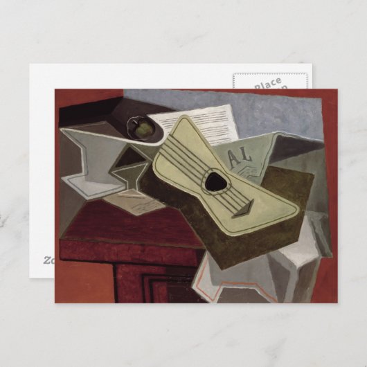 Guitar and Newspaper, 1925 Briefkaart (Voorkant / Achterkant)