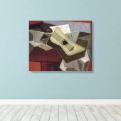 Guitar and Newspaper, 1925 Canvas Afdruk (Insitu (Houten vloer))