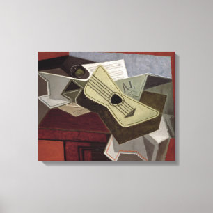 Guitar and Newspaper, 1925 Canvas Afdruk