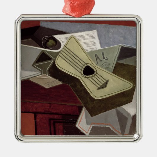 Guitar and Newspaper, 1925 Metalen Ornament (Voorkant)