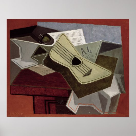 Guitar and Newspaper, 1925 Poster (Voorkant)