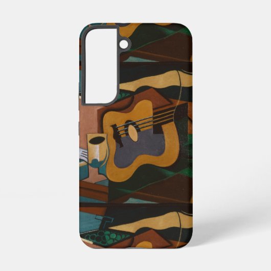 Guitar And Wine Abstract Painting Samsung Galaxy Hoesje (Achterkant)