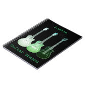 Guitar Art add Name Green Black Songwriting Notitieboek (Linkerzijde)