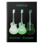 Guitar Art add Name Green Black Songwriting Notitieboek (Voorkant)