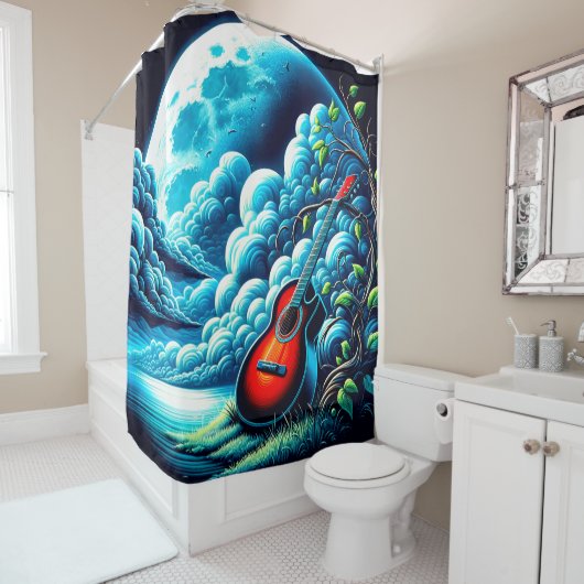 Guitar Art Douchegordijn (In situ)