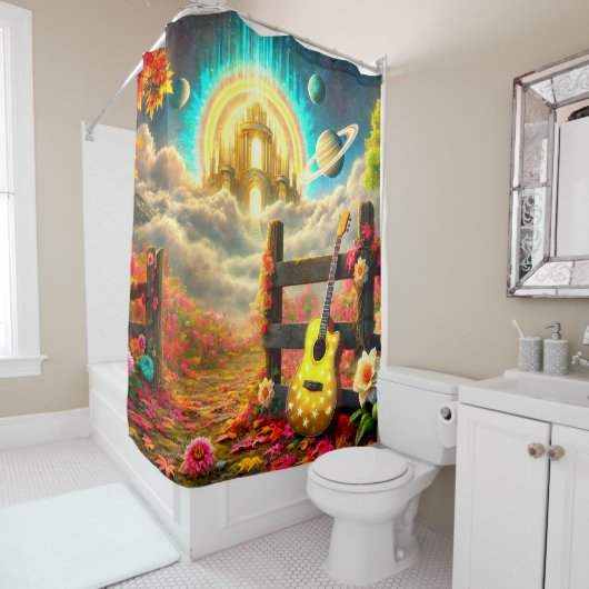 Guitar Art Douchegordijn (In situ)