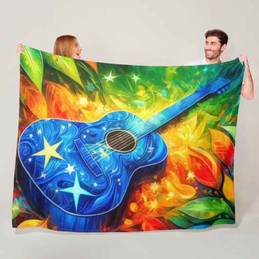 Guitar Art Fleece Deken (In situ)
