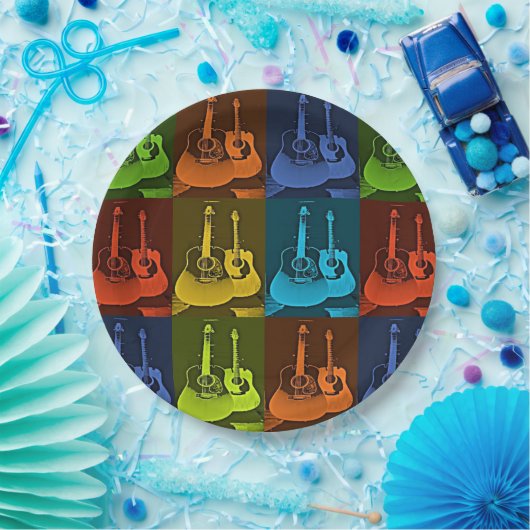 Guitar Art Papieren Bordje (Feest)